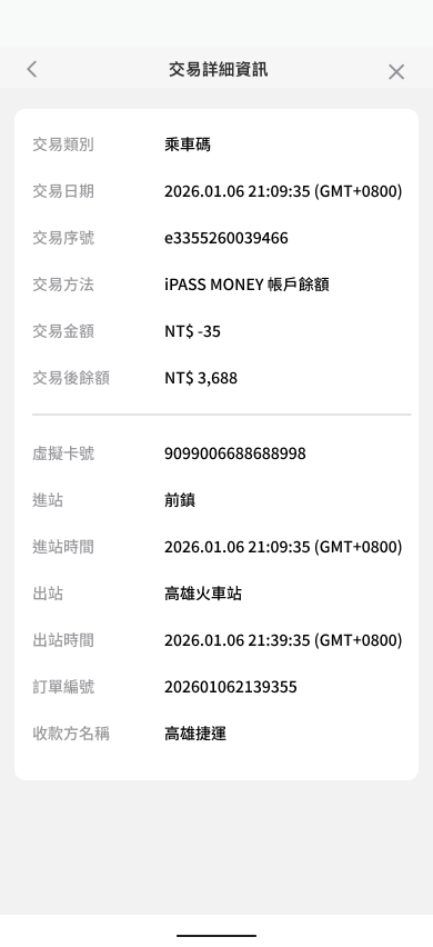 查看交易詳細資訊